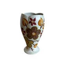 Vintage Radford Pottery Vase - Hand Painted Floral Design - H 20cm - Shaped Body