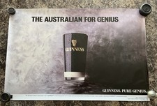 Unused GUINNESS advertising poster print ‘Australian for Genius’ 30inch x 20inch