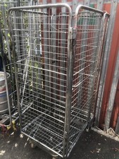 4 sided  Heavy Duty  roll cage with wheels Warehouse Trolley Cage -Used