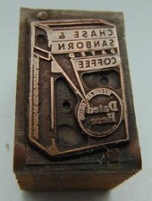 Printing Letterpress Printers Block Chase & Sanborn Dated Coffee 