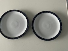 Denby Baroque - 2 Dinner Plates 10.2” Blue Edgings, White Centre VGC NO BOXES