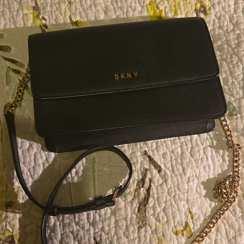 Dkny black faux - faux, leather