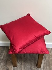 Pair of Crimson Red Faux Silk