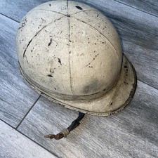 VINTAGE EVEROAK MOTORCYCLE HELMET 1950S LEATHERETTE CORK for prop need attention