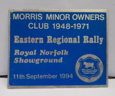 VTG 1994 MORRIS MINOR OWNERS CLUB 1948-1971 EASTERN REGIONAL RALLY DASH PLAQUE