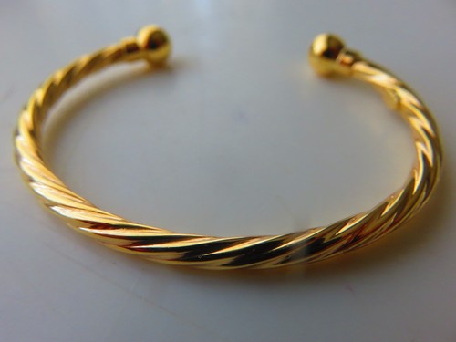 Gold baby torque bangle - gold,