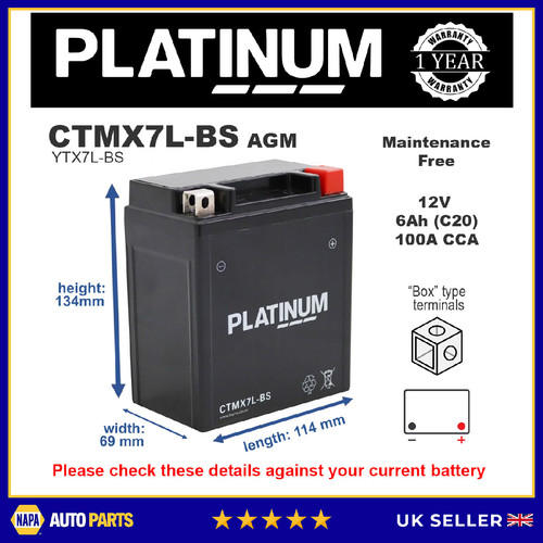 Ctmx7l platinum agm - ctmx7l-bs,
