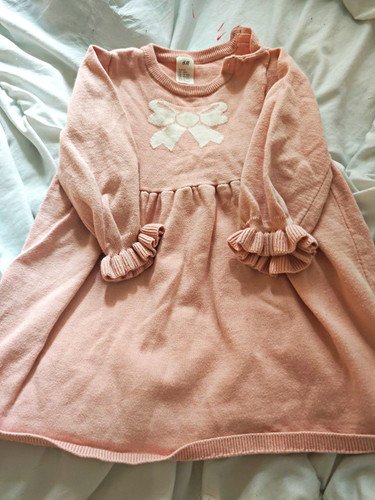 Girls pink white knit - pink/white,
