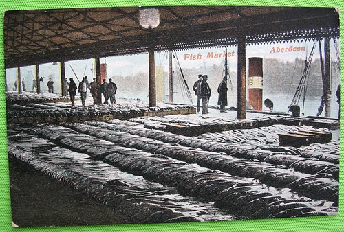 Fish market aberdeen - aberdeen, postcard