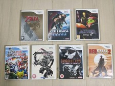 Nintendo Wii PAL 7 Games Bundle- Incl Zelda: TP, Smash Bros, Metroid- Tested