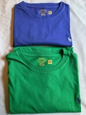 Ralph Lauren Polo X2 Classic Fit Crew Neck T-shirts Blue and Green Size Large