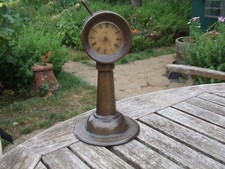 ANTIQUE HEAVY SOLID BRASS SHIPS TELEGRAPH WITH ANTIQUE CLOCK very interesting