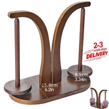 Spool Storage Rack Knitting Accessory Organizer Wooden Yarn Holder with Magnetic