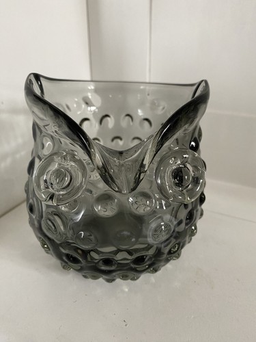 Vintage hob nail glass owl - nail,