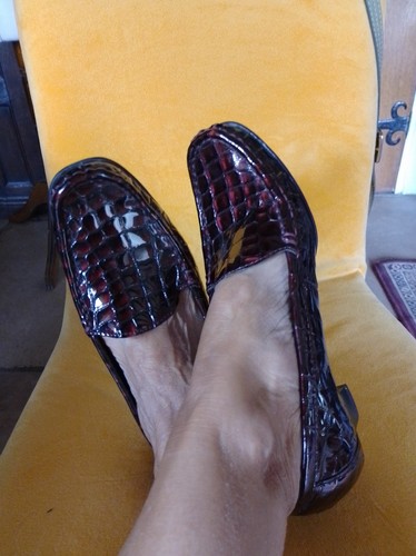 Ladies burgundy patent foot - ladies,