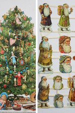 Vintage Style Christmas Paper Scraps Decoupage Victorian Era Father Christmas