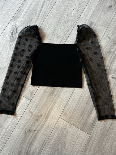 Zara black mesh - zara, polka