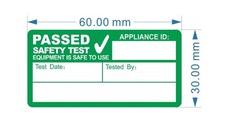PAT Safety Test Passed Stickers, For Electrical Testing, Size 60mm x 30mm