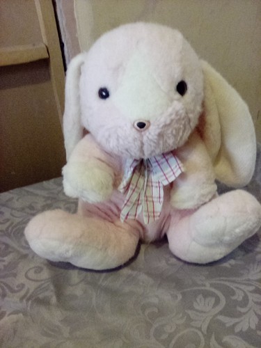 Pink white stuffed cuddly - &,
