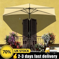 Garden Half Parasol Outdoor Patio Table Umbrella Sun Shade Parasol with Pole