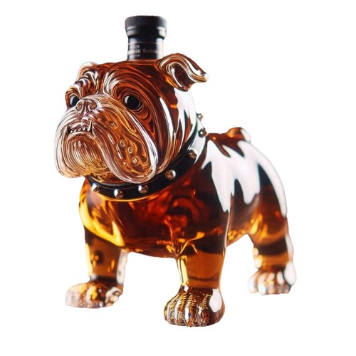 French bulldog whiskey bottle - french,