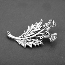 Various Designs Silver Scottish Thistle Brooch Shawl Cloak Lapel Kilt Scarf Pin