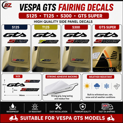 Vespa gts fairing decals s125 - vespa,