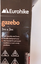 Eurohike 3M x 3M White Gazebo with Steel Frame.2.4M standing room once assembled