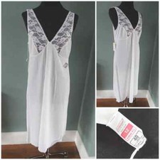 Vintage Full Slip Petticoat 1980s St Michael White Nylon Lace Unworn 80s Size 12