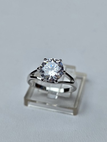 Silver rhodium plated cubic - silver,