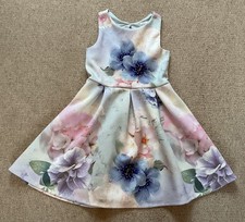 Next Girls Blue Floral Scuba