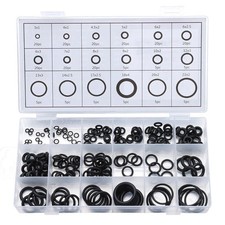 225pc Assorted O RING SET Black Rubber Seals Sink Tap Washers Plumbing Air Gas