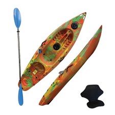 Riber Deluxe One Man Sit On Top Kayak - R-1005-Orange/Green/Yellow