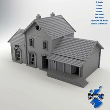 French Train Station WW2 Building Tabletop Gaming Railway 3DPrint