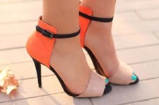 Zara womens orange colourblock - zara,