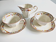 Pair of Myott Son & Co England Tea Cups, Saucers & Milk Jug #9519 c.1936