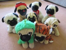 8 x pug cuddly teddies dogs