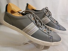 PAUL SMITH Jeans Osmo Gray Leather Low Top Sneakers Men’s Size 9 Mint