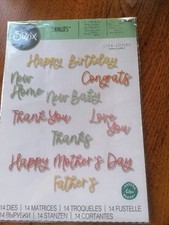 Sizzix Thinlets Variety Sentiments Dies