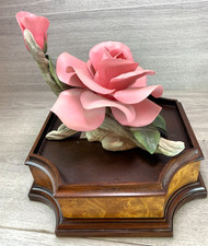 Boehm Porcelain FLOWER Sculpture 10416 "PINK PEACE ROSE" and base
