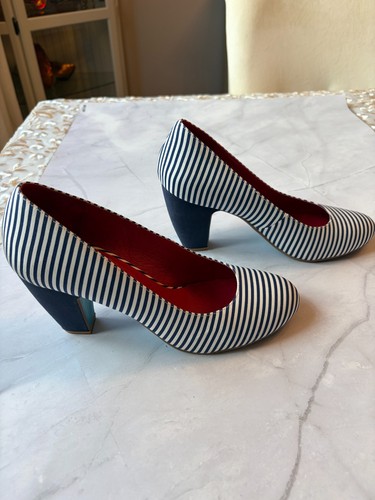 Navy white pump - navy, by
