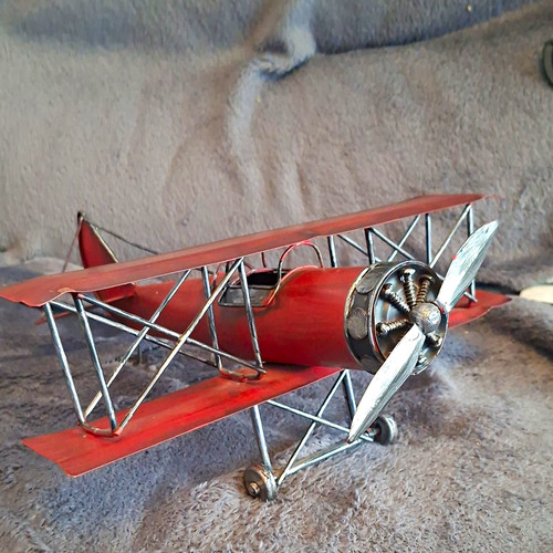 Metal biplane aircraft - aircraft, model