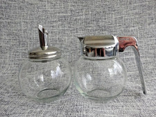 Vintage Stoha Germany Glass Sugar Pourer Pot & Syrup Or Milk Dispenser In VGC