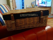Alfred Button Hamper Co Picnic Basket Wicker Box LINED FREEPOST SUMMER HOLS NICE