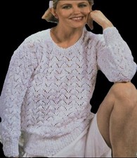 1980s Chevron Eyelet Lace DK