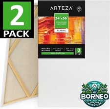 Blank Artist Canvas Large 61x91cm (24"x36”) for Painting | Pack of 2