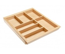 Expandable wooden cutlery tray - expandable,