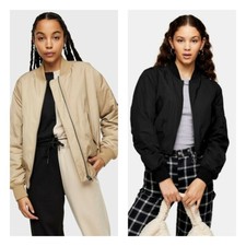 Topshop oversized bomber beige - topshop,