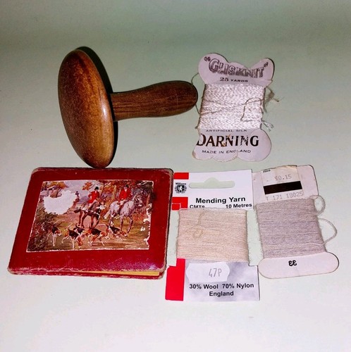 Vintage wooden darning - vintage,
