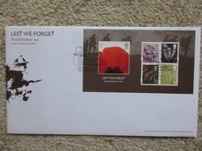 2007 LEST WE FORGET UNADD. FIRST DAY COVER, SCARCER FOREVER ENGLAND, SW1 H/S
